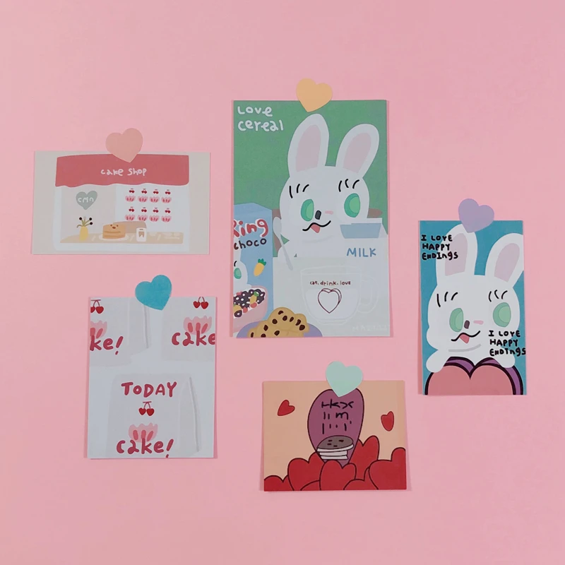 

Cute Art Love Cake Bunny Postcard Sticker Wall Decoration Poster Hand Account Album Decoration Sticker Gift