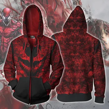 

2018 Autumn Winter Scarlet Spider Zip Up Hoodie Man Hoodies Sweatshirts Superhero Cosplay Hooded Coats Zipper jacket