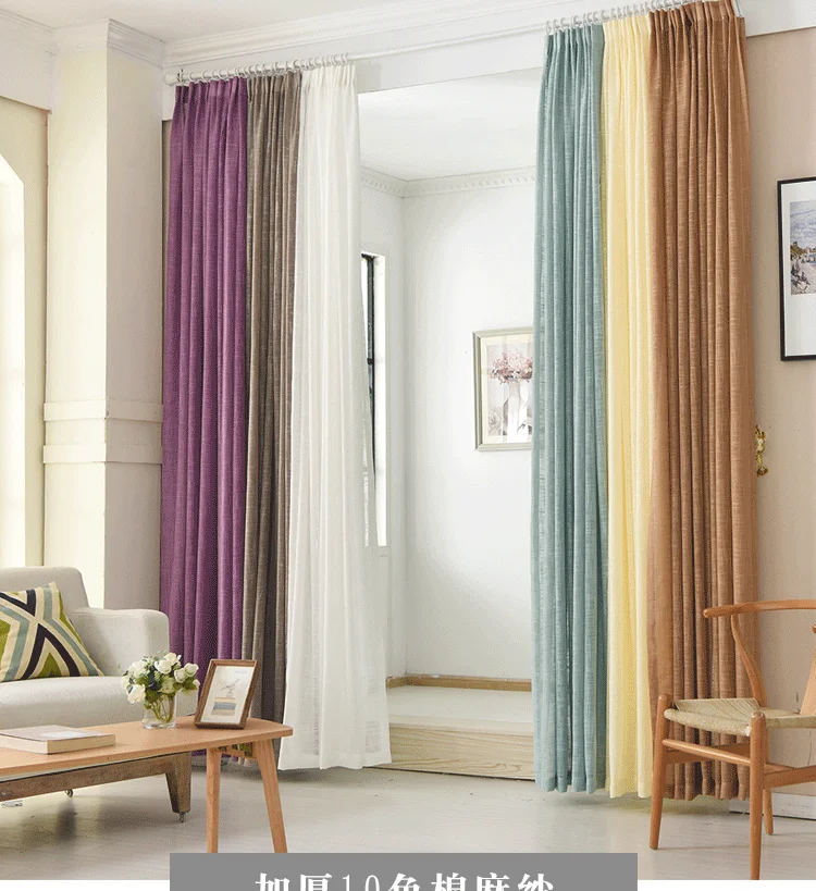 cortina do algodão moderno simples é fio
