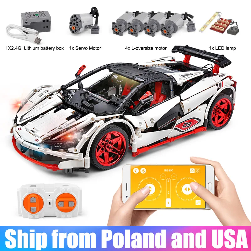 

ICARUS Supercar building blocks toy with 42056 MOC 4562 city technic McLaren P1 APP RC Car model Bricks toys Compatible legoing