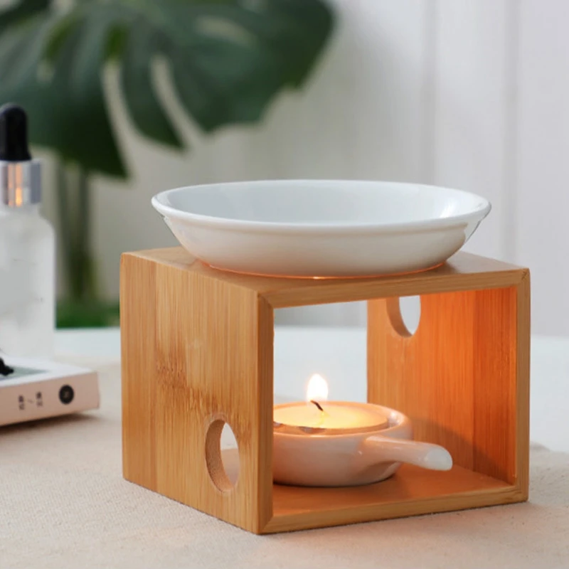 Candle Aromatherapy Furnace Bamboo Incense Burner Sleeping Home Romantic Oil Candles Holder Bedroom Lamp Beauty Fragrance