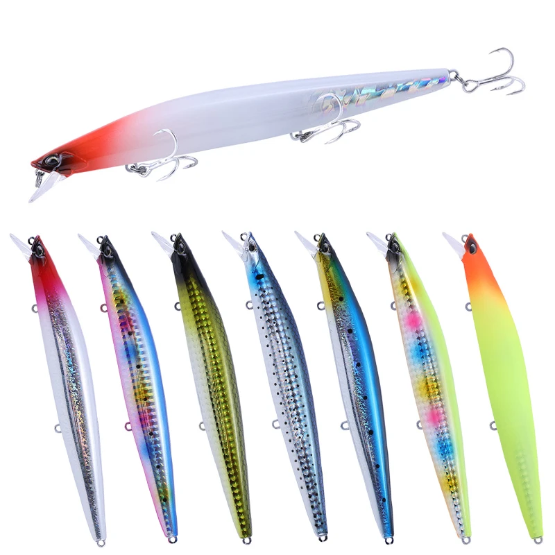 Fishing Lure Saltwater fioating Minnow 145mm 23g Black Bass Sea Pike Long Casting Hard Baits Tungsten Weight | Спорт и развлечения