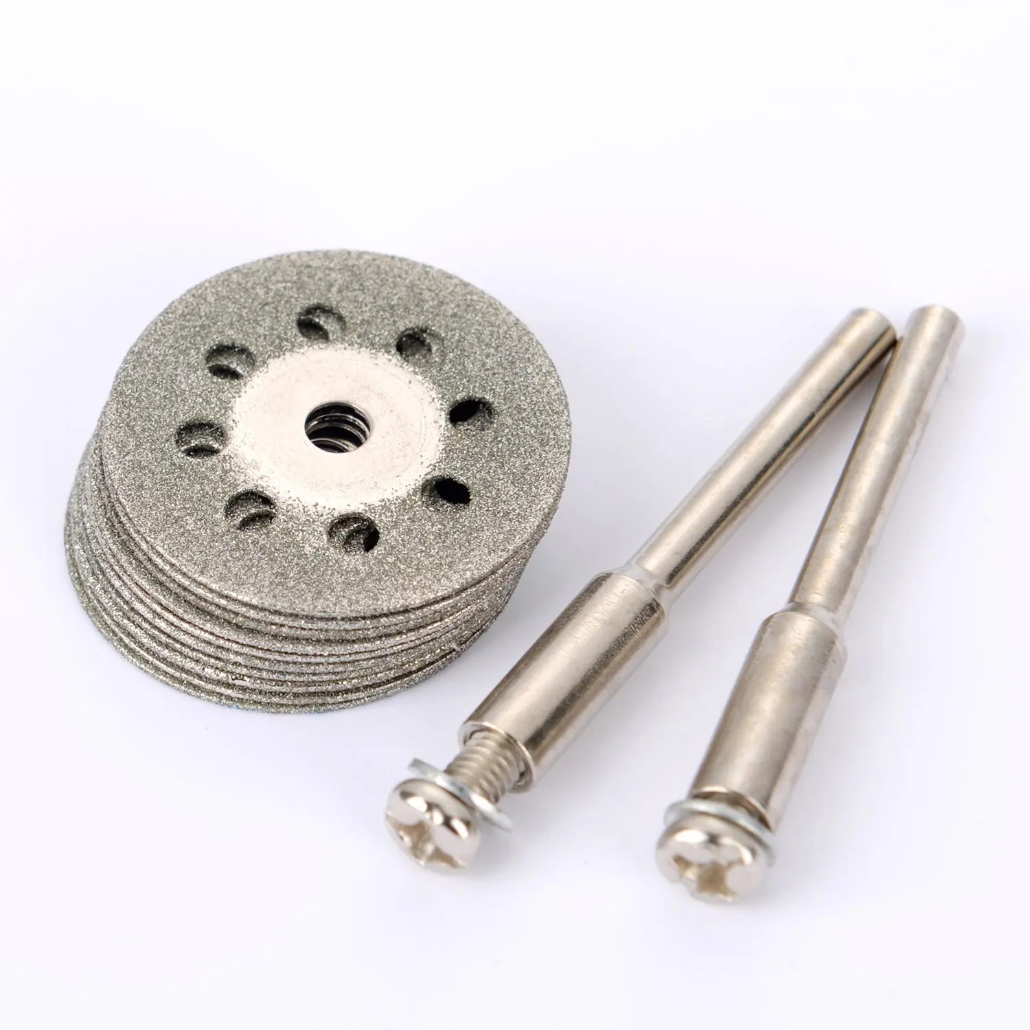 10pcs/set 22mm Mini Diamond Saw Blade Silver Cutting Discs With 2X Connecting Shank For Dremel Drill Fit Rotary Tool D30 10pcs/set 22mm Mini Diamond Saw Blade Silver Cutting Discs With 2X Connecting Shank For Dremel Drill Fit Rotary Tool D30