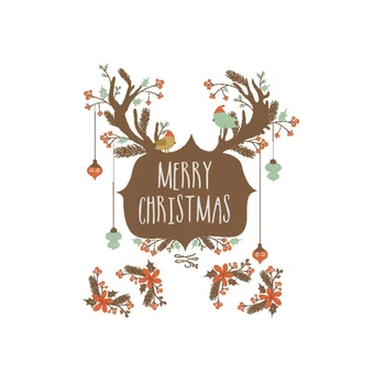 

3PCS Merry Christmas Deer Head Wall Sticker DIY Murals Christmas Party Decor Accessory
