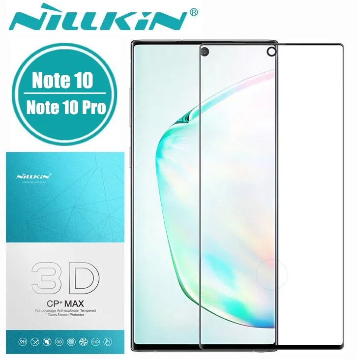 

sFor Samsung Galaxy Note 10 Note10 Tempered Glass Note 10+ Note 10 Plus Pro 3D Glass Nillkin CP+ Max Full Cover Screen Protector