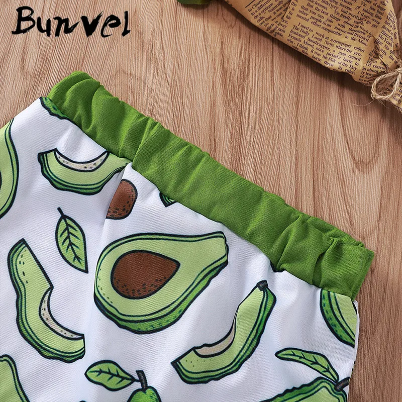 Bunvel 2 шт набор одежды для новорожденных Одежда для новорожденных девочек, состоит из кофты с надписью+ авокадо, брюки для маленьких девочек Осенняя детская одежда, комплект