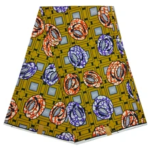 Дизайн, хлопок, голландский воск, печатная ткань, настоящая африканская ткань, материал 6 ярдов