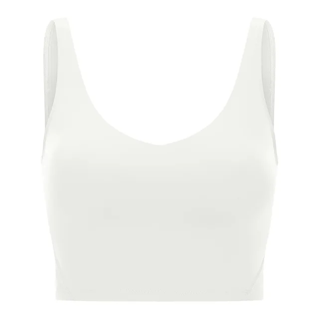 Lulu Fitness Tank Top Women Sports Support Sexy Tight Gym Yoga Vest Buttery Soft Weightless With Removable Chest Pad Custom Logo Off white