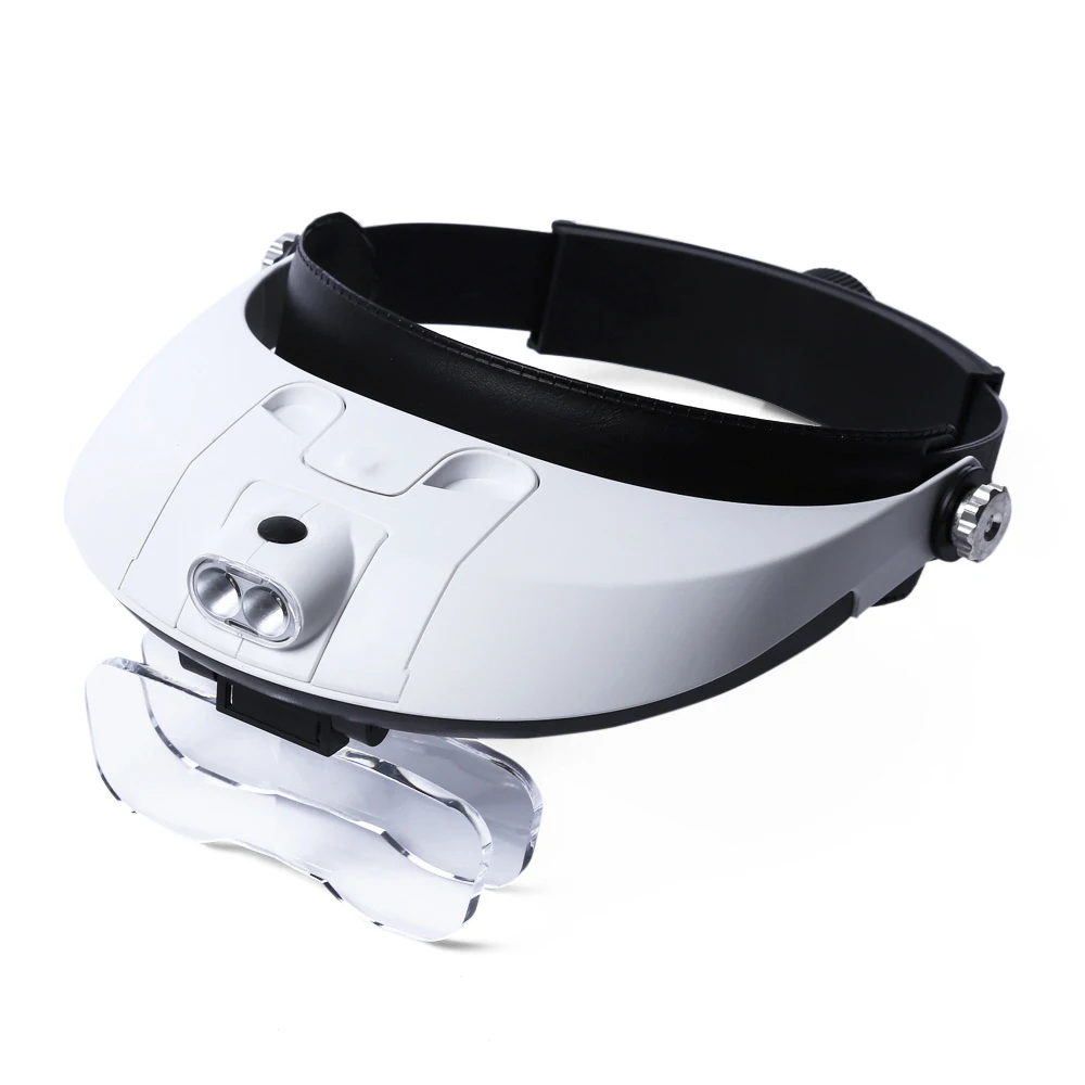 

Realmote Headband Illuminated Magnifier 5pcs Replaceable Lens Head-mounted Eye Glass Magnifying Loupe With Detachable LED