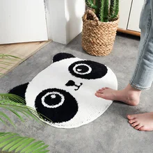 Стиль мультфильм панда Моделирование Флокирование коврики дверной коврик у входной двери ванной дверной проем водопоглощающий Противоскользящий коврик