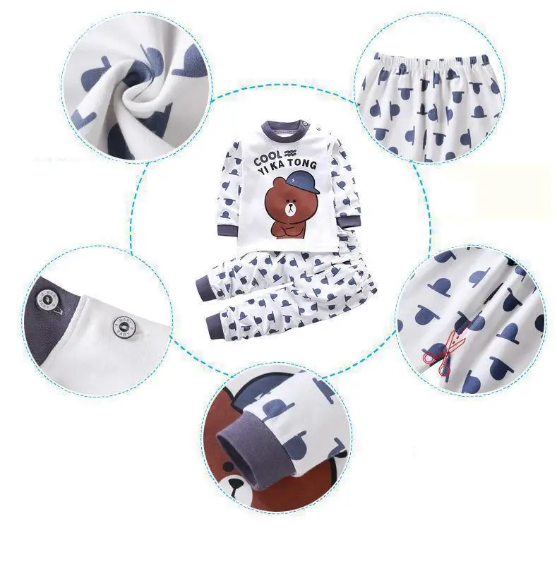 best Sleepwear & Robes Children Pajamas Baby Clothing Set Kids Unicorn Cartoon Sleepwear Autumn Cotton Nightwear Boys Girls Animal Pyjamas Pijamas Set nightgowns and robes	