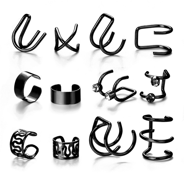Simple Gold Silver Color Ear Clips Non-Piercing Fake Cartilage Earrings Clip Earrings Ear Cuff For Women Men Jewelry