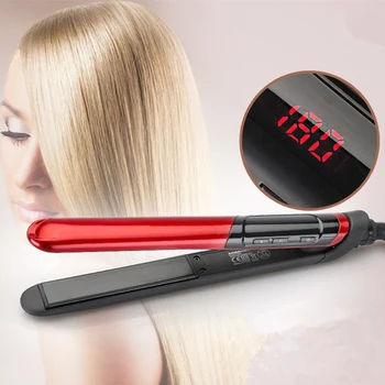 

2 in 1 Hair Straightener and Curler Flat Iron Hair Straight Styler LCD Display Hair Curler Curling Tongs Ceramic Curling Iron