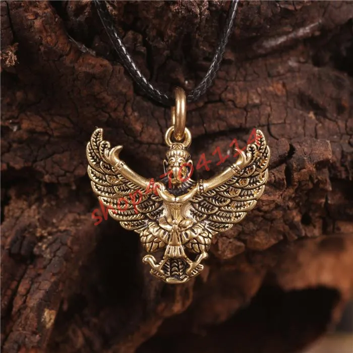 Brass Dapeng Golden-winged Bird Buddha Statue a Necklace Pendant Amulet to ward off evil spirits | Дом и сад