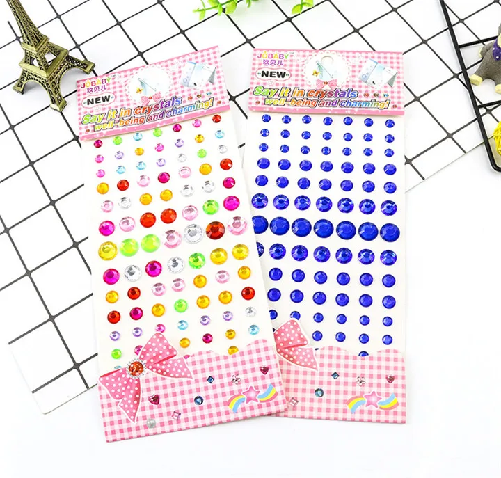 3  6-12mm Rhinestones Stickers Acrylic Different Size Single Round Crystal Stickers Women Mobile Phone Shell Decor Drill Sticker