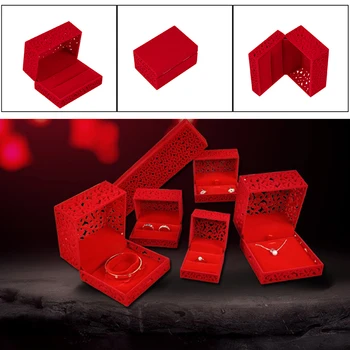 

1pc Velvet Jewelry Storage Organizer Box Engagement Ring Earrings Necklace Bracelet Display Gift Box Holder for Weeding Gift