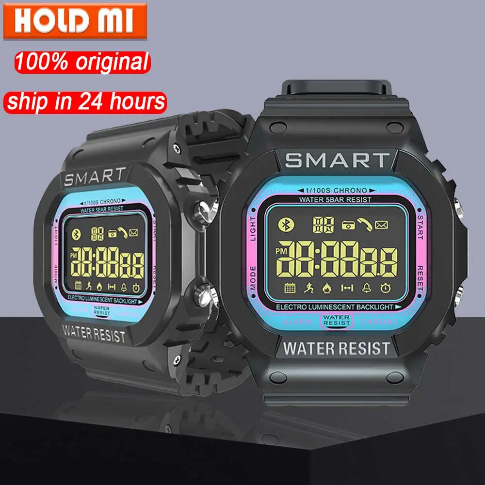 

Bluetooth Clock EX16T Smart Watch Notification Remote Control Pedometer Sport Watch 5 ATM IP67 Waterproof Men's Wristwatch