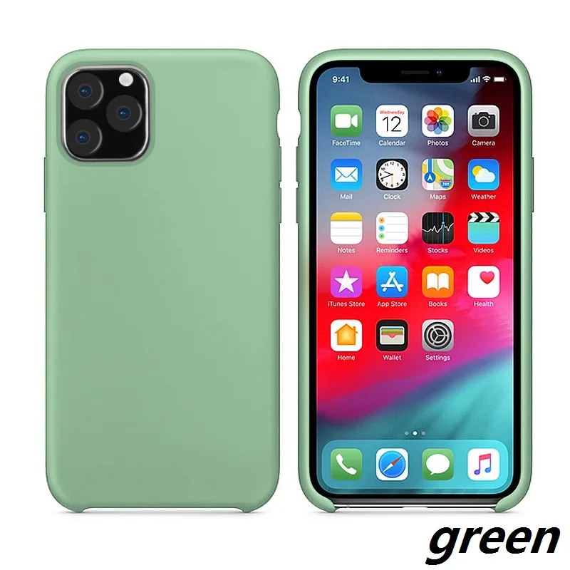 Green Новое поступление официальный жидкий силиконовый чехол для IPhone 11 Pro Max Мягкий силиконовый чехол из ТПУ - Цвет: Green