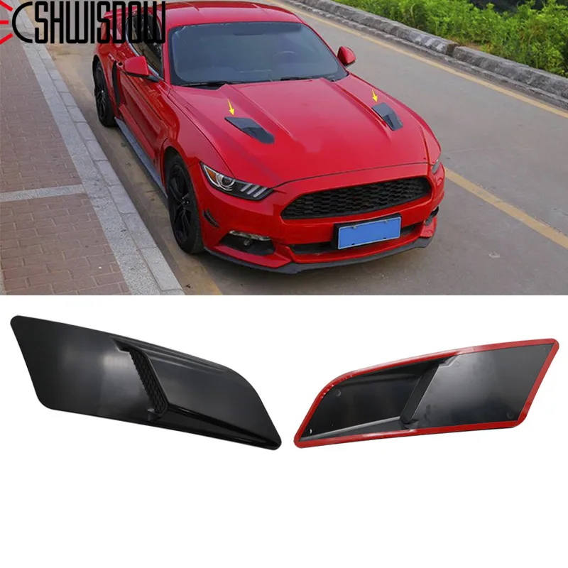 Пара передних капотов для- для Ford для Mustang панель отделка черный Универсальный Автомобильный воздухозаборник Совок капота вентиляционное отверстие 1 пара