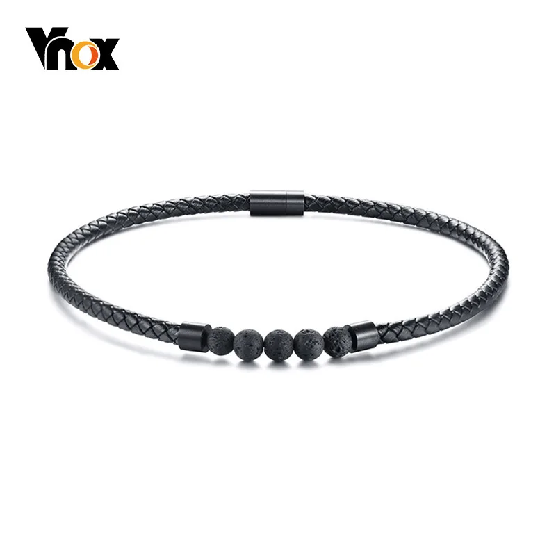Vnox черное ожерелье чокер из натуральной кожи для мужчин мужские ювелирные