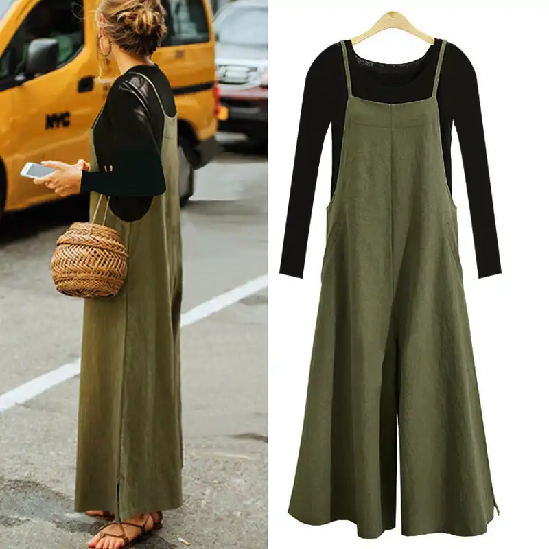 wide leg cotton jumpsuit