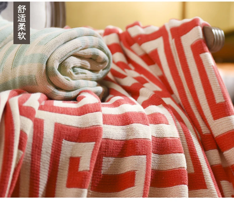 Взрослое мягкое толстое теплое вязанное Хлопковое одеяло весна осень спальное одеяло duvte покрывало диван Постельное белье Nap одеяло s