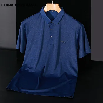 

2020 Men Plus Fat Plus Size Ice Silk Speed Dry Short Sleeve Male Fat Man Business Leisure Short Sleeve