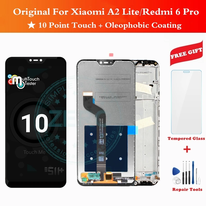 Оригинальный ЖК-экран для Xiaomi Mi A2 Lite / Redmi 6 Pro 10 дюймов сенсорная панель A2Lite