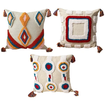 

Cushion Cover Tassels Boho Style Ethnic Pillow Cover Handmade Luxury Moroccan Style 45X45cm