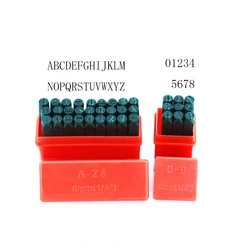Iron Seal Stamps Set Letter Initials A-Z and Number 0-8 and Ampersand & 36pcs/Box Black Metal Steel Tag Pendant Stamping Tools