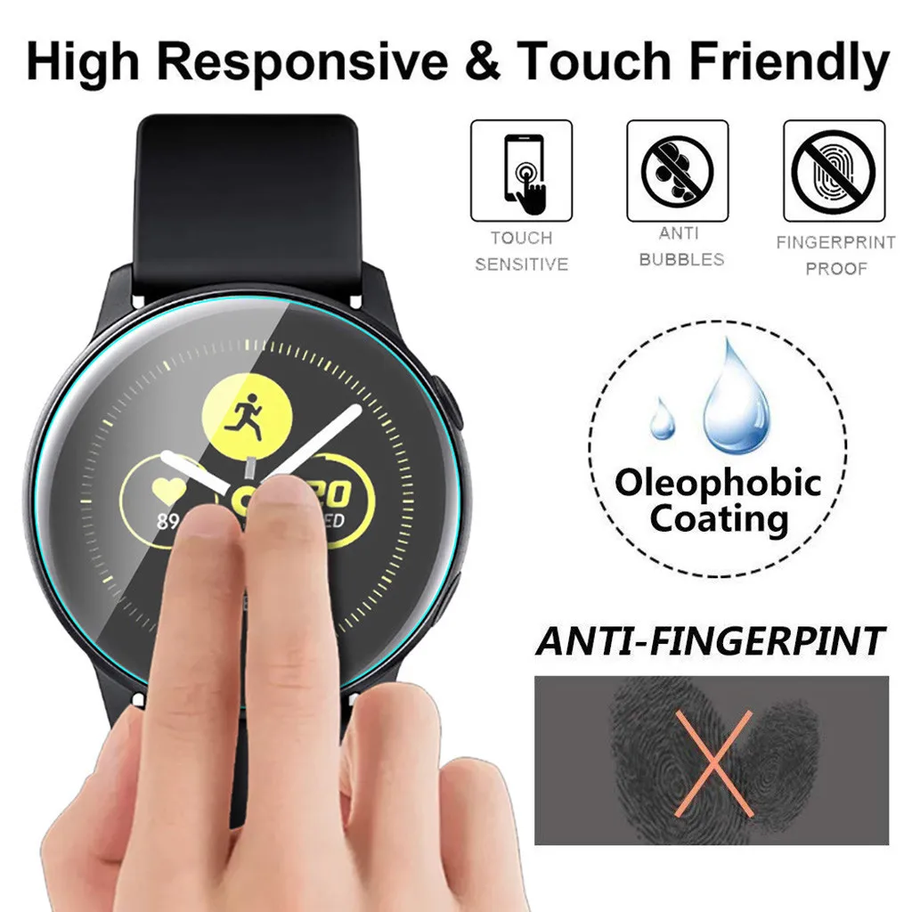 3 упаковки протектор экрана из закаленного стекла смарт-часы анти-осколки Защитная пленка для samsung Galaxy Watch Active 2 40 мм Relogio
