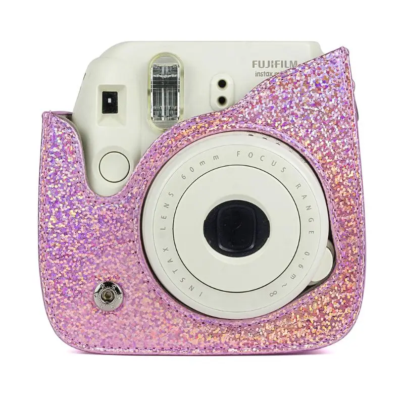 Из искусственной кожи Кристалл Bling камера сумка чехол для Fujifilm Mini8/8+/9