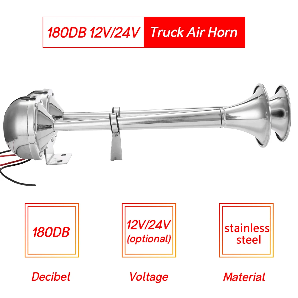 Universal 12v/24v 180db Electric Double Horn Trumpet Tone Dual Trumpet