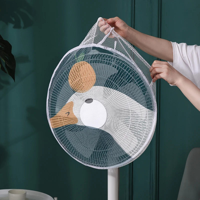 Cartoon Round Electric Fan Cover Baby Children Finger Protector Net Anti Pinch Dust Safety Mesh Office Home Decor Accessories