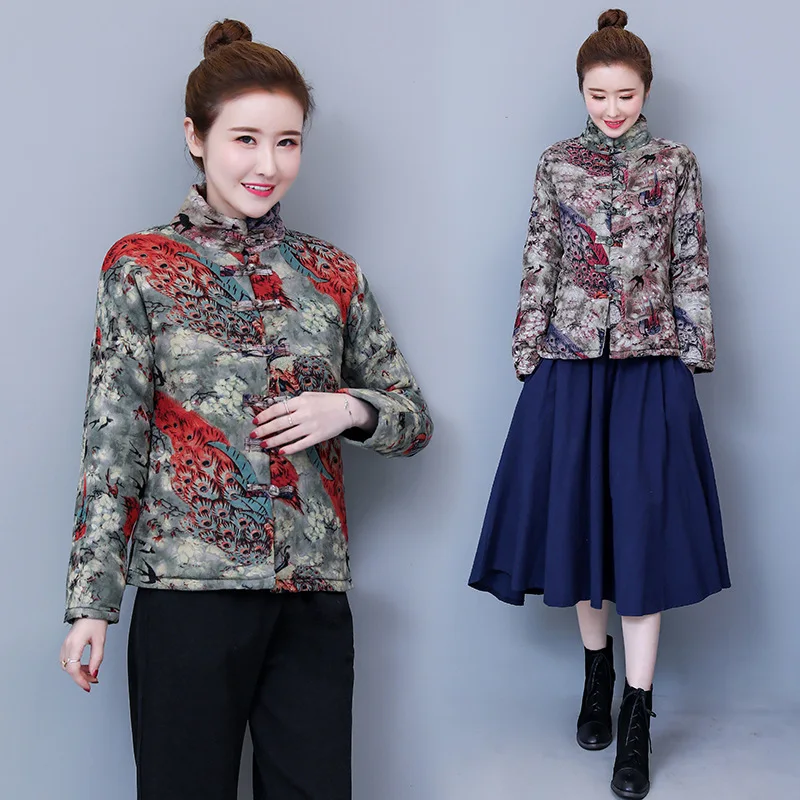 

Jl9087 @ Autumn And Winter Retro China National Wind Cotton Coat Small Cotton-Padded Jacket Short Cotton Linen Cotton-padded Clo