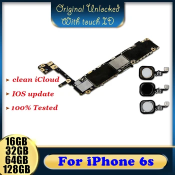 

100% unlocked for iphone 6S Motherboard With/Without Touch ID,Original for iphone 6S Mainboard with Full Chips,16GB 64GB 128GB