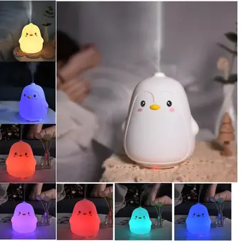 

DishyKooker 100ML LED Mini 7 Colors Change Cute Penguin Shape Air Humidifier Night Light Aroma Diffuser