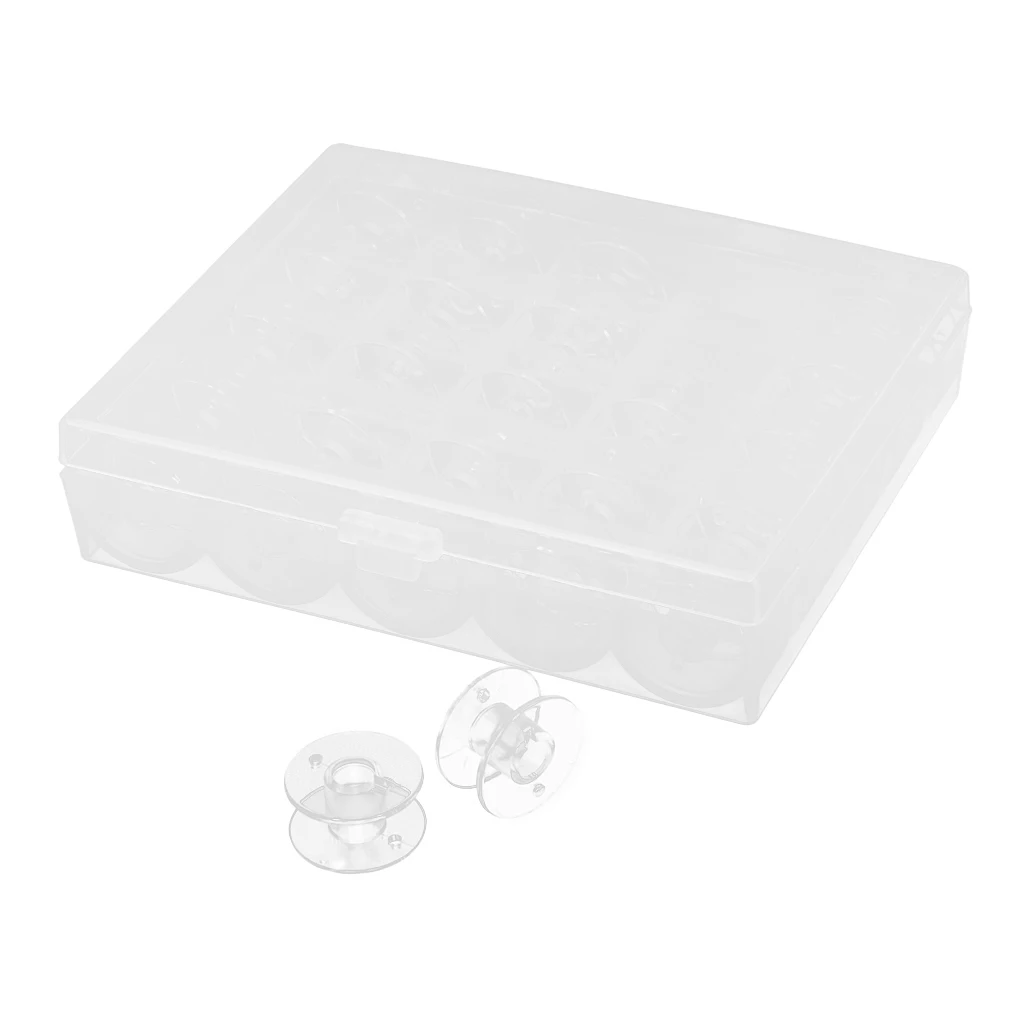 25 Solts Bobbins Spools Box With 25pcs Sewing Machine Thread Empty Bobbins For Janome Storage Case Spools
