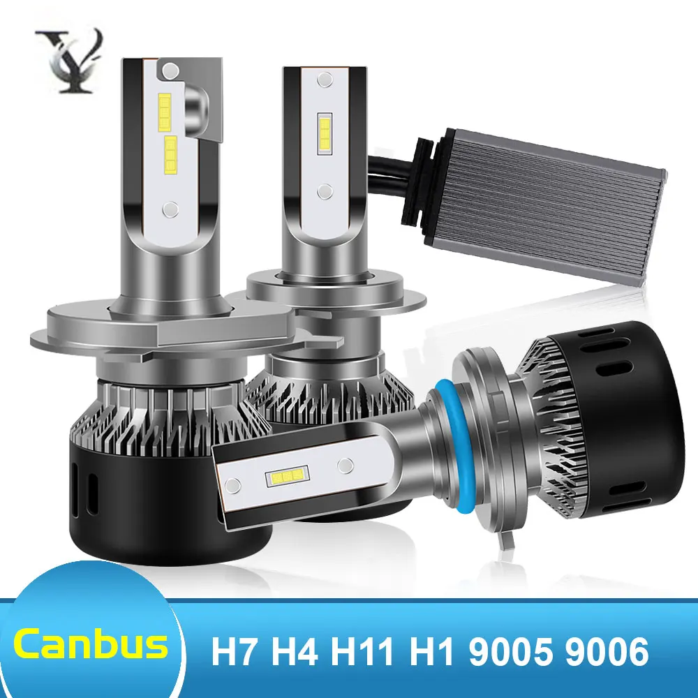 Комплект из 2 предметов, с can-bus светодиодный фар H7 H4 H1 H3 H11 H8 H9 9005 HB3 9006 HB4 9012 Turbo 1860 чип(Подол короче спереди и длиннее сзади) ЛУЧ 9800LM для автомобильных фар