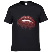 

New 3d Sexy Red Lips Printed T-shirt Women Summer O-neck Short-sleeved Top Funny Dress Style Casual Breathable Sportswear