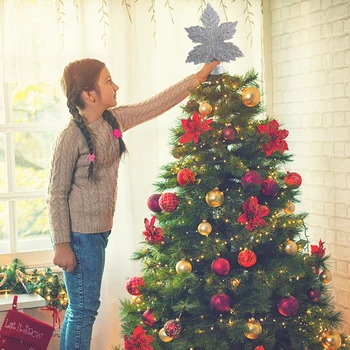 

Projector Light 3D Rotating Hollow Glitter Christmas Tree Topper Decorations DTT88