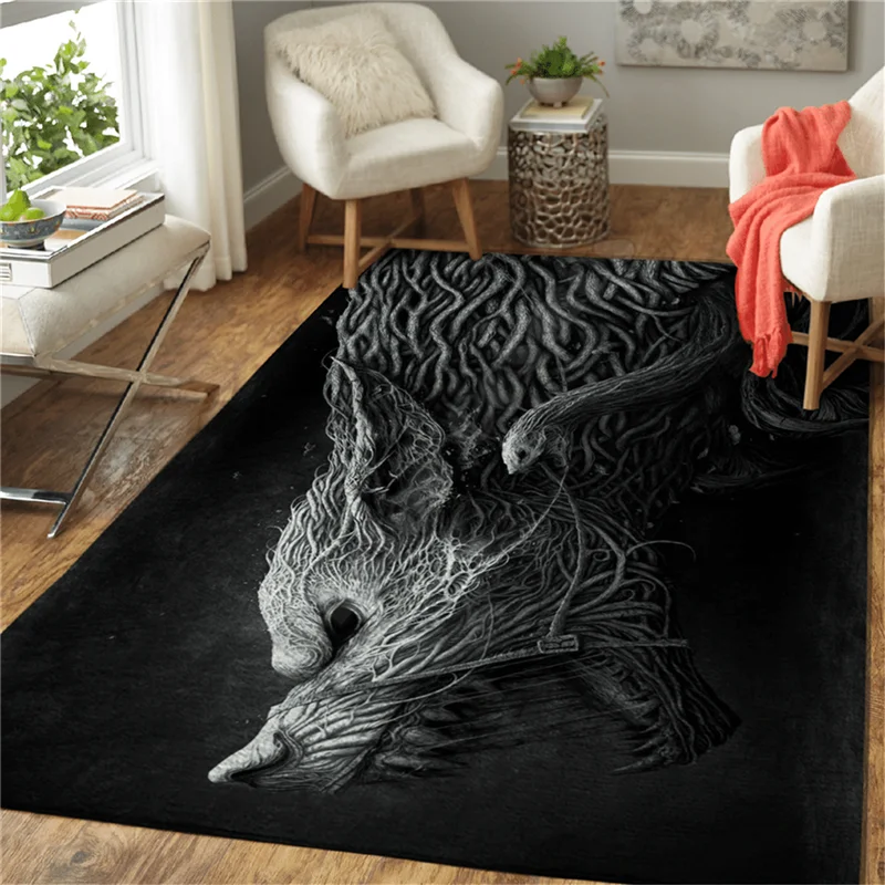 

Viking Tattoos Wolf 3D All Over Printed Rug Non-slip Mat Dining Room Living Room Soft Bedroom Carpet 06