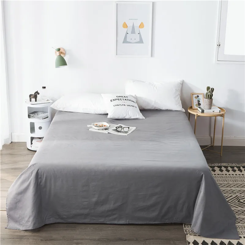 multi-colors cotton bed sheet super soft solid color striped printed queen&king size bed linen cover 180x230cm 230x250cm
