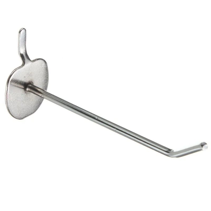 Silver 25 x одиночные Pegboard Slatwall крючки дисплей магазин зубец вешалка - Цвет: Silver