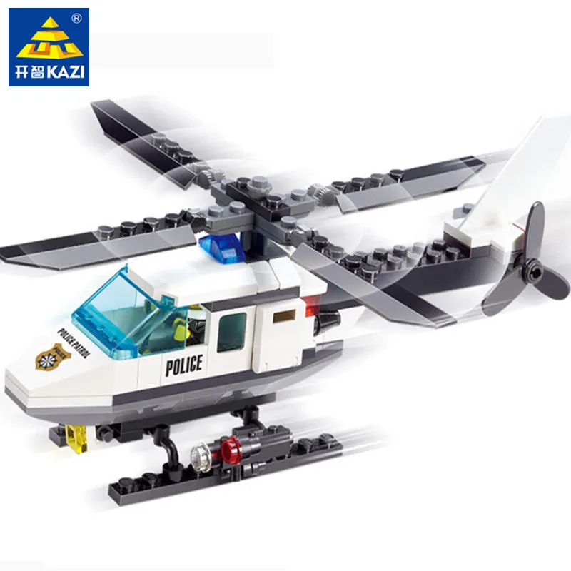 102 шт. Детский конструктор Городская полиция|diy bricks|police helicopterbuilding blocks |