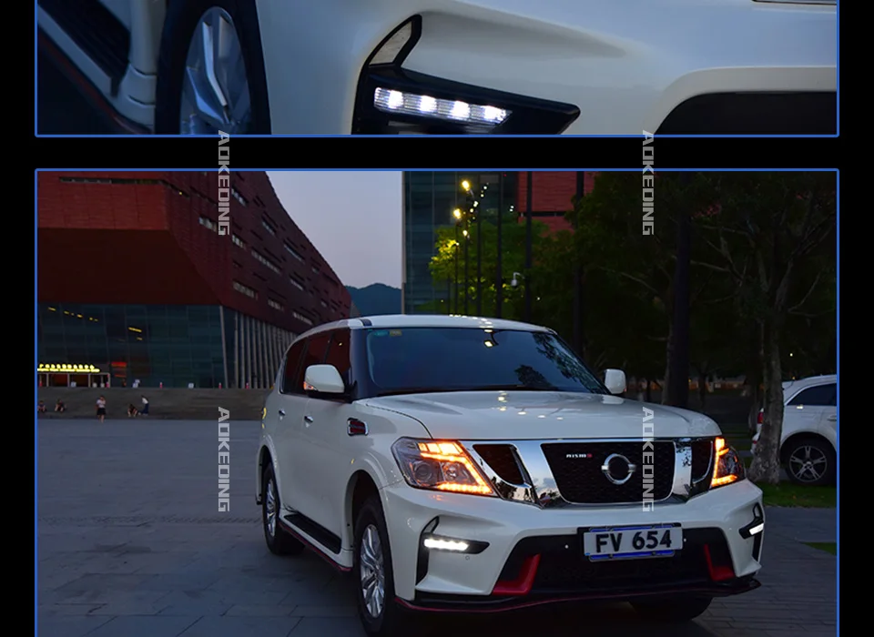 Автомобильный Стайлинг для Nissan Patrol фары 2012- светодиодный налобный фонарь Dynami DRL сигнал Hella 5 Биксеноновые линзы проектора Hid D2H