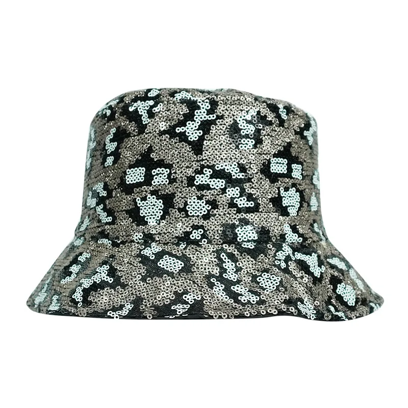2021 Reversible Fisherman Glitter Sequins Bucket Hats For Women Men Street  Hip Hop Bucket Cap Casual Female Fishing Hat