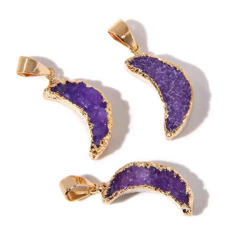Druzy Stone Pendants Irregular Crystal Winding Pendant Agates Quartzs Aventurine Amethysts Charms For Necklace Jewelry