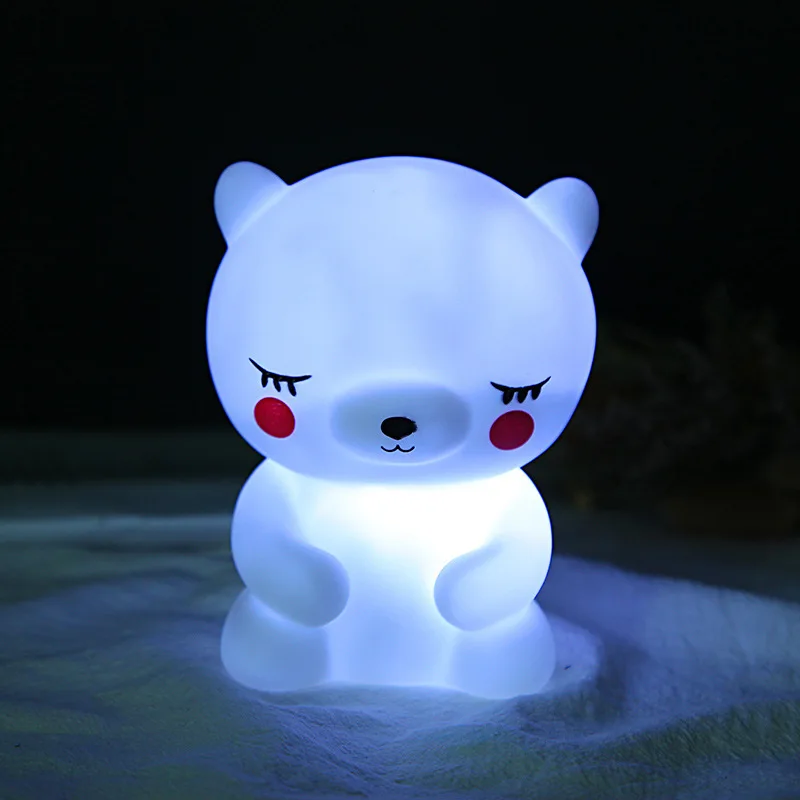 Светодиодный ночник с маленьким медведем и кроликом Lampion украшение для дома