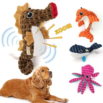 

Puppy Toys Dog Squeak Toy Cute Durable Stuffed Plush Chew Long Lasting Pet Teething Toys for Aggressive Chewers